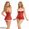 Christmas Underwear Women Sexy Lingerie Red Babydoll Dress Sleepwear Costume New