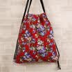 Outdoor Canvas Drawstring Backpack Student Book Shoes Sorted Bag Floral Printed