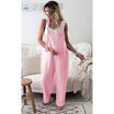Retro Women Casual Loose Cotton Linen Jumpsuit Overalls Wide Leg Cropped Pants