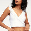 Summer Womens Eyelet Lace-Up Crop Tops Sleeveless Lace Blouse Bandage Waistcoat