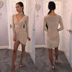AU Womens Fashion Bandage Bodycon Long Sleeve Evening Party Cocktail Mini Dress