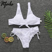 Womens Push-up Mesh Bandage Bikini Set Swimsuit Triangle Swimwear Bathing Suit