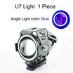 1Pcs 125w Motorcycle LED U7 Headlight Motorbike Spot Headlamp 12V 6500K 3000lm Motorcycle auxiliary Driving Light moto Fog Lamp