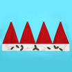 Cute Christmas Red Hat Design Window Curtain Valance Hanging Wall Bunting Banner