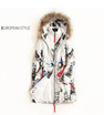 Winter 2018 down jacket womens wear new top hat long-sleeve printed Europe&America casual long style jacket