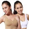 Antarctic sports bra 2 pieces equipped with anti-shake running anti-light vest girls underwear gather no steel bra bra yoga sleep insignificant chest cream white M