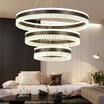 Baycheer HL487581 Personality 3 Rings Brushed Aluminum Circular LED Chandelier in Brown White Light