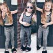 Kids Baby Girls Yoga Vest Crop Top Pants Elastic Leggings Sport Outfits UK Stock