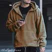 Mens Casual Fluffy Fleece Coat Zip Up Hooded Sweatshirt Hoodie Jackets Outwear
