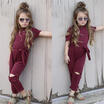Toddler Kids Baby Girls Holes Romper Bodysuit Jumpsuit Outfits Clothes Casual
