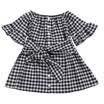 Toddler Kids Baby Girls Clothes Plaid Dress Short Sleeve Casual Mini Dresses