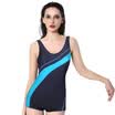 Yi Yi professional sports competitive conservative awakening was thin sexy Siamese students female swimwear navy blue S Ezi1380