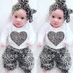 AU Stock Newborn Baby Girls Romper Leopard Pants Headband Outfits Clothes 0-24M