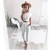 Women High Waist Elastic Harem Pants Casual Chffion OL Lady Solid Pencil Trouser