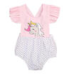 Infant Baby Girls Floral Unicorn Romper Bodysuit Jumpsuit Outfits Summer Set UK