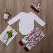 Newborn Baby Girls Tops Romper Flower Pants Leggings Hat Outfits Set Clothes UK