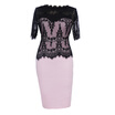 Hot Sale New Style Fashion Lace Party Parthwork Sexy Half Sleeve Pencil Dress