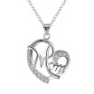 Mom Gifts Mom Diamond Heart Pendant Chain Necklace Fashion Jewelry