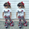 Toddler Kids Baby Girls Stripe Flower Bell-Bottoms Long Pants Leggings Trousers