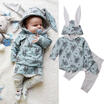 USA Toddler Kids Baby Girls Ear Hooded Top T-shirtLeggings Outfits Clothes Set