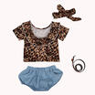 Adorable Toddler Baby Girls Leopard T-shirtPants Shorts Kids Clothes Outfits