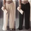 Fashion Women Chiffon Casual Pants Sexy Pleated Loose Wide Leg Trousers Dress CA