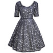 Lace Sweetheart Floral Vintage Dress