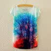 Fashion Women Summer Casual Cotton Blouse Short Sleeve Shirt T-shirt Blouse Top