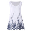 Plus Size Embroidery Scalloped Edge Tank Top