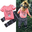 US Infant Newborn Kids Baby Girl Outfit Pink Top T-shirt Long Pants Clothes Set