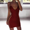 Women Spaghetti Strap Stretchy Package Hip Bodycon Mini Dress Short Club Dress