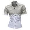 New Mens Short Sleeve Shirts Casual Formal Slim Fit Shirt Top Work Tee USXN