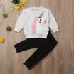 US Stock Princess Kids Baby Girls Unicorn Sweatshirt TopsPants 2pcs Outfits Set