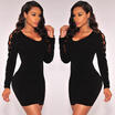 Fashion Women Long Sleeve Bodycon Casual Party Evening Cocktail Mini Dress