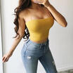 Fashion Women Casual Tank Crop Tops Vest Blouse Off Shoulder Long Sleeve T-Shirt