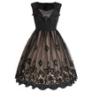 Sleeveless Vintage Dress with Lace Overlay