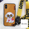 New iphone8 Case Embroidery Cute Mobile Phone Shell Cartoon Animal iPhone   XS Phone Case