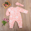 Newborn Baby Girls Floral Romper Bodysuit Jumpsuit 2pcs Outfits Clothes Playsuit