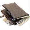 Genuine Leather Mens Bifold 3 IDs multi Card Double Center Flap Popular Wallet