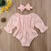 Pure Color Lace Clothes Newborn Infant Baby Kids Girls Romper Bodysuit Outfits