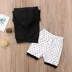 2pcs Baby Boy Hooded T-shirt TopsPants Outfit Toddler Kids Summer Clothes Set