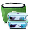 Three light clouds glasslock South Korea imports tempered glass lunch boxes microwave bowl fresh box sealed lunch box two sets GL12-B