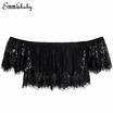 Emmababy Women Off Shoulder Lace Fashion Shirt Casual Blouse Short Tops Crop Top