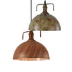 Baycheer HL478995 Aged Metal Bronze 1 Light Pendant Lamp in Wood Style