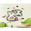 Cartoon Cars Circle Race Track Vinyl Art Wall Sticker Kids Room Decal Removable