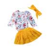 Newborn Baby Girl Floral Romper Jumpsuit TopsShorts Skirts 3Pcs Outfits Clothes