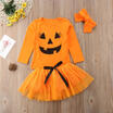 Newborn Baby Girl Pumpkin 3PCS Clothes Shirt Top Tulle Skirts Halloween Outfits