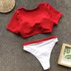 UK Womens Crop Top Bikini Set Swimsuit Thong Bathing Suit Swimwear Beachwear