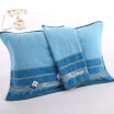 Gold cotton satin cut cotton pillow towel G2025 blue two loaded