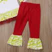 2PCS Newborn Baby Kid Girl Clothes Cotton T-shirt TopPants Christmas Outfit Set